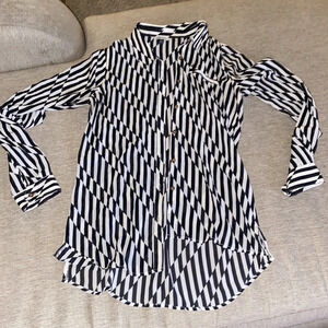 Volcom Sheer Button Down Blouse Sz M